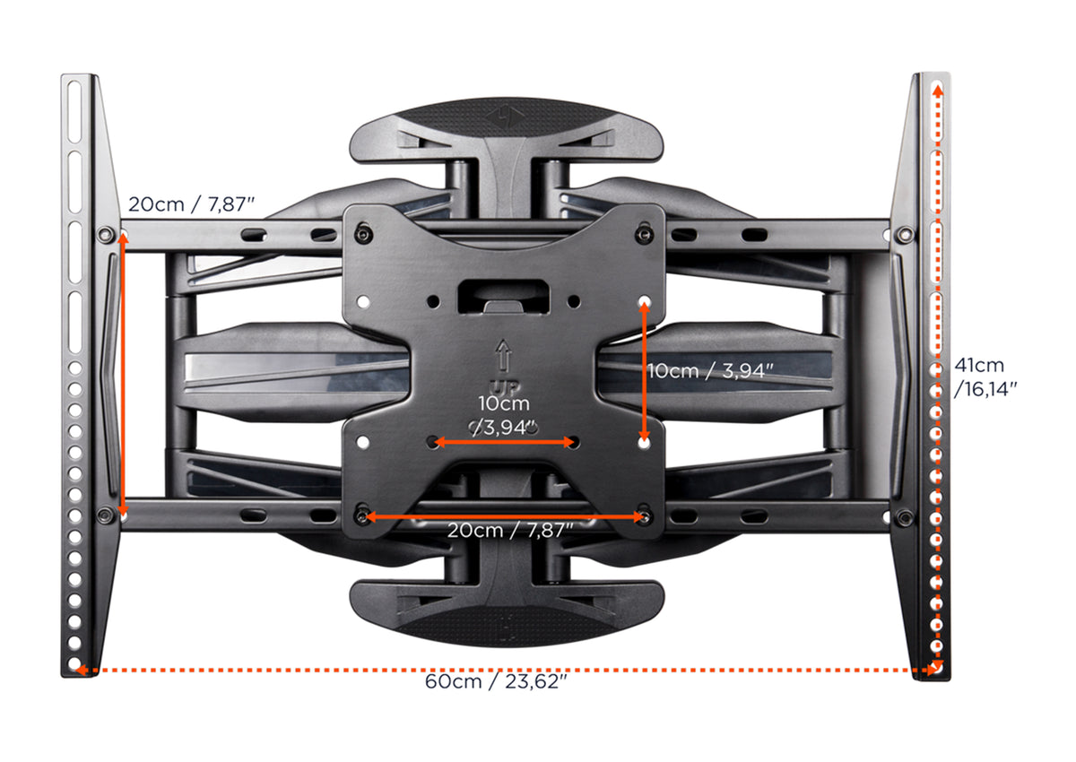 Frontal view of the celexon TV Mount Adjust-SRT70460 with dimensions indicated
