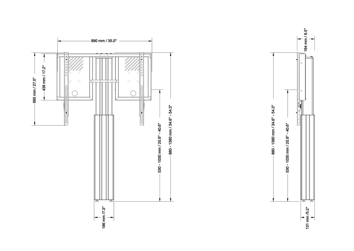 celexon Expert elektrisch höhenverstellbarer Display-Ständer Adjust-4286WS mit Wandbefestigung