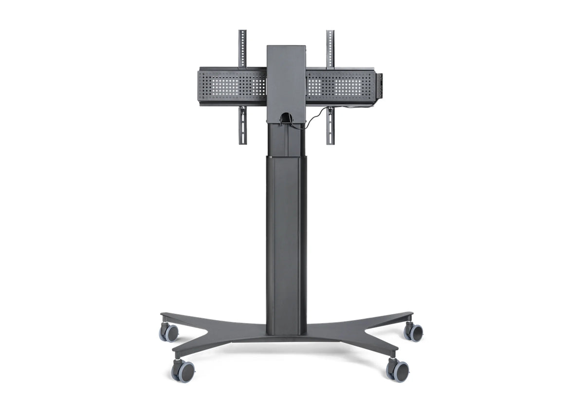 Rear view of the celexon Expert electric height adjustable display trolley Adjust-42100MB - 70cm