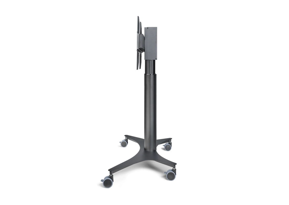 Side view of the celexon Expert electric height adjustable display trolley Adjust-42100MB - 70cm