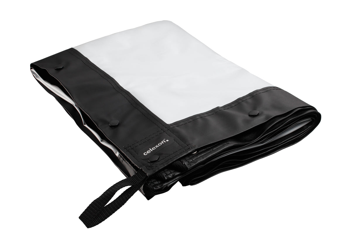 Folded fabric for the celexon Folding Frame Projector Screen Mobile Expert, front projection.