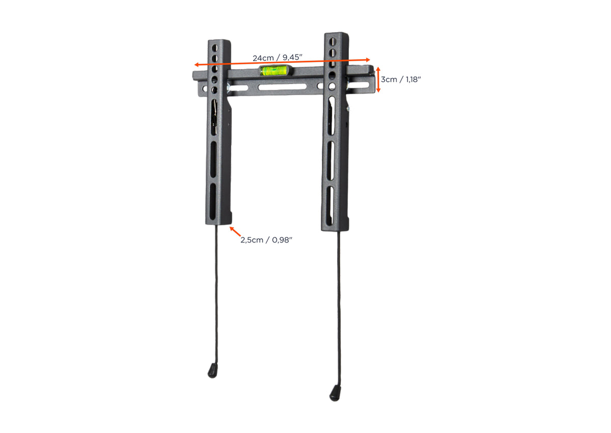 Frontal side view of the celexon TV Mount Fixed-4225 with dimensions indicated