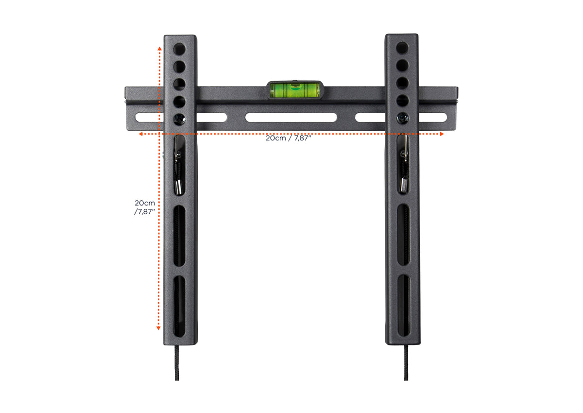 Frontal view of the celexon TV Mount Fixed-4225 without display, but with dimensions indicated