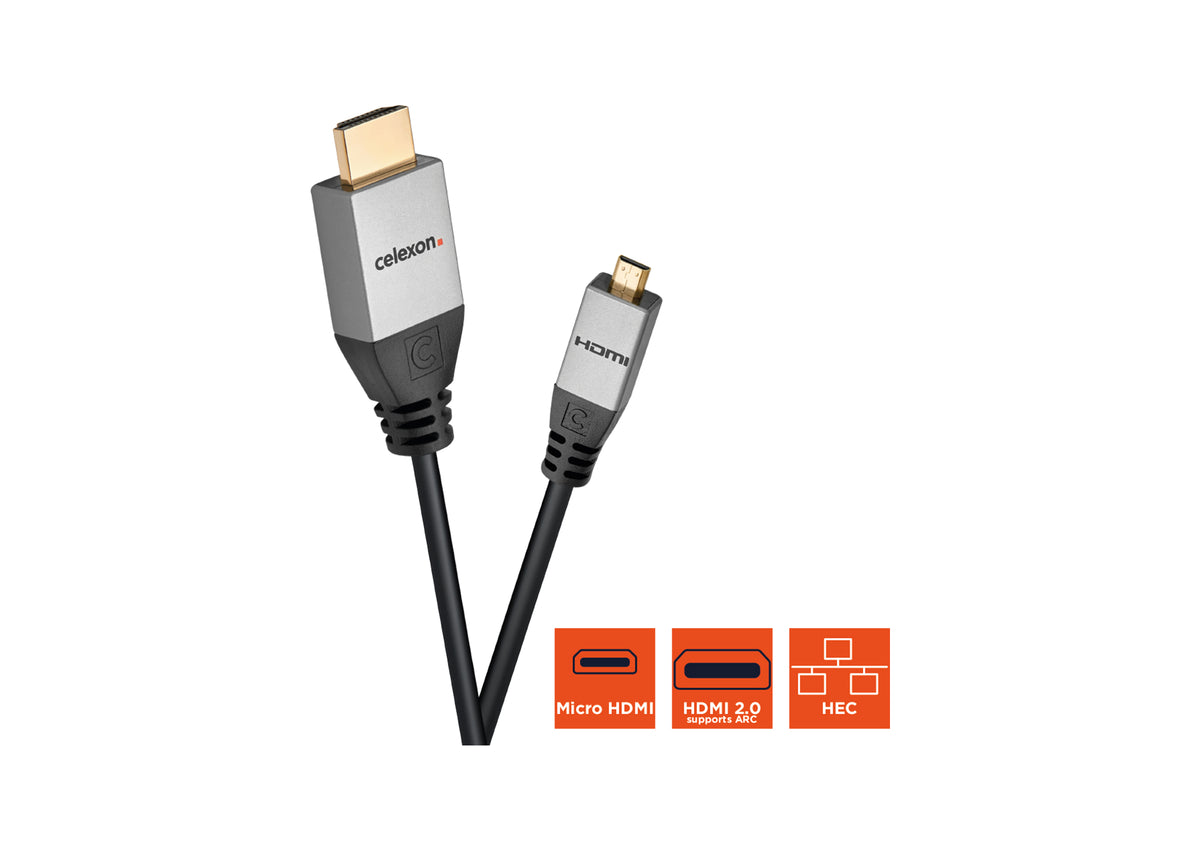 celexon kabel HDMI do Micro HDMI z Ethernetem - 2.0a/b 4K - Professional Line