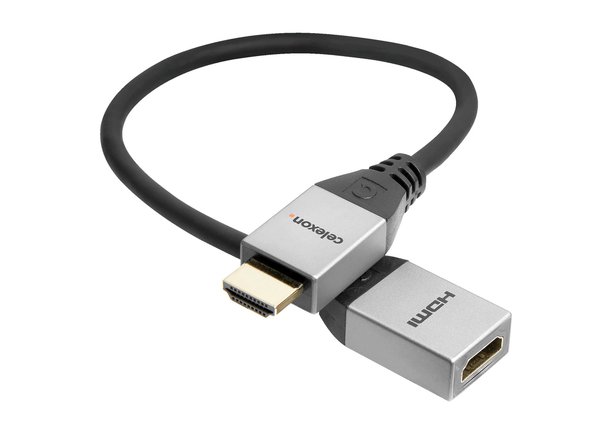 celexon HDMI M/F Adapter with Ethernet - 2.0a/b 4K 0.25m - Professional Line arranged in loops