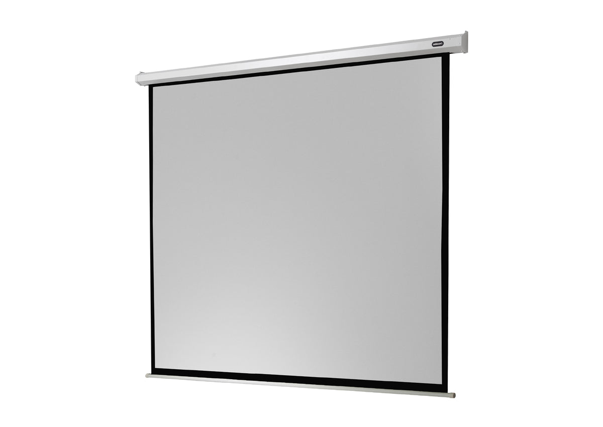 Frontal angled view of the celexon Projector screen Electric Economy without projection