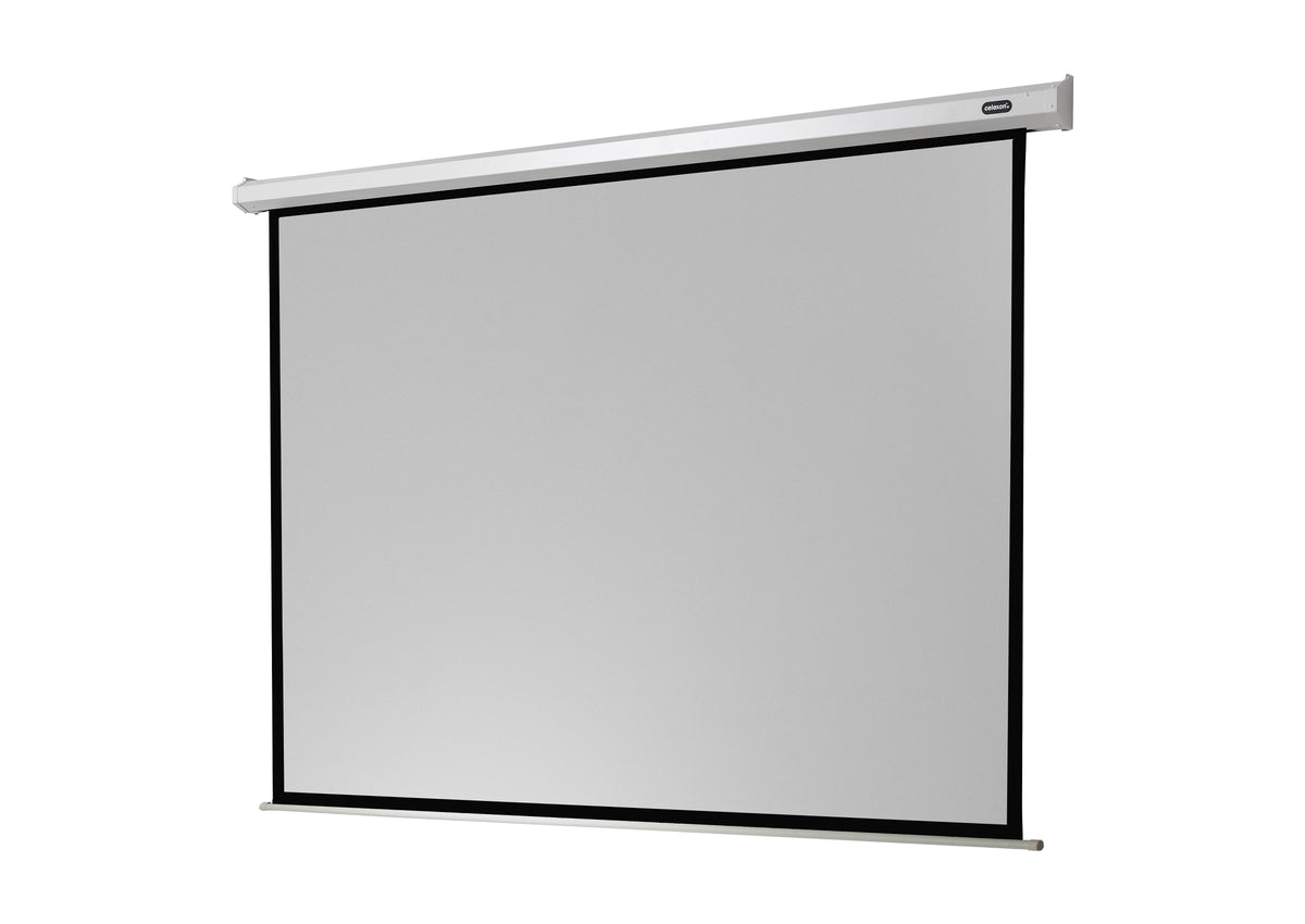 Frontal angled view of the celexon Projector screen Electric Economy without projection
