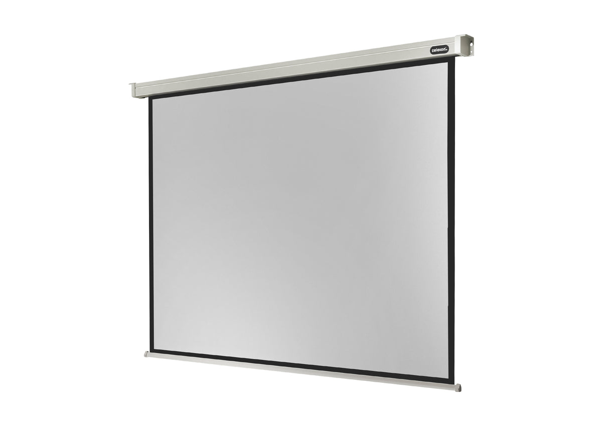 Frontal side view of the celexon Projector Screen Electric Professional without projection