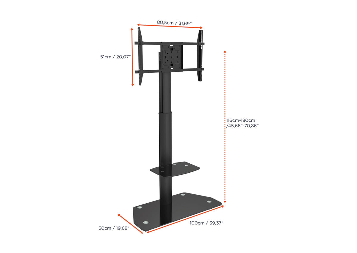 celexon Professional höhenverstellbarer Display Rollwagen Adjust-3270MP Portrait