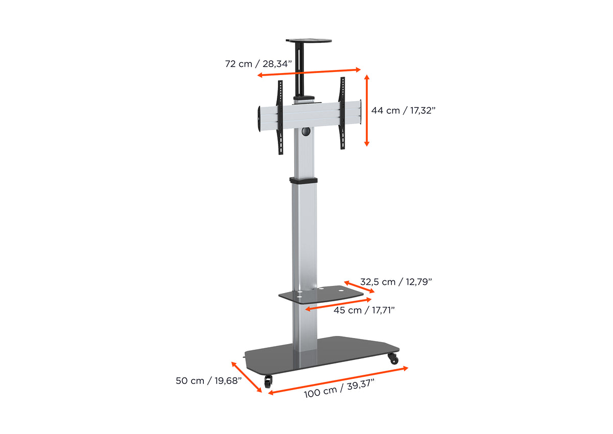 celexon Professional höhenverstellbarer Display Rollwagen Adjust-3270MP