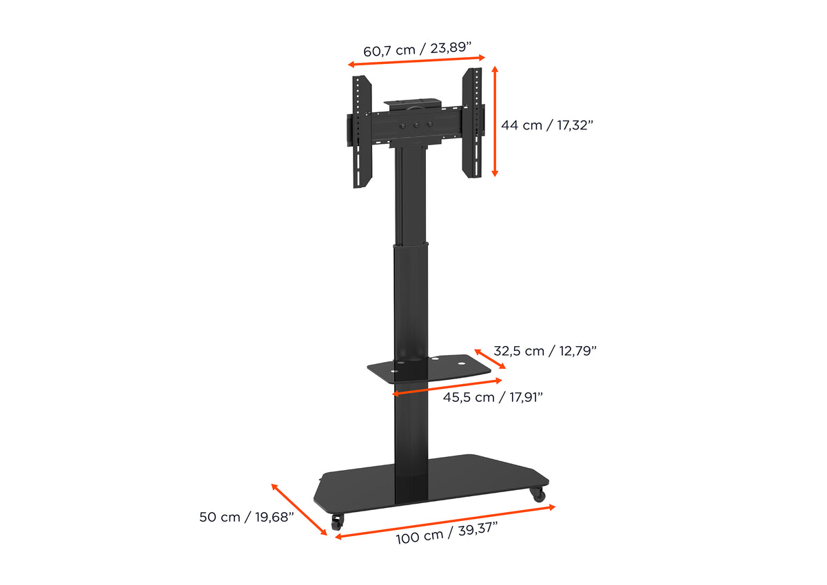 celexon Professional höhenverstellbarer Display Rollwagen Adjust-3770MP