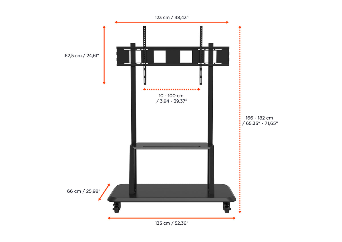 celexon Professional höhenverstellbarer Display Rollwagen Adjust-55120MP