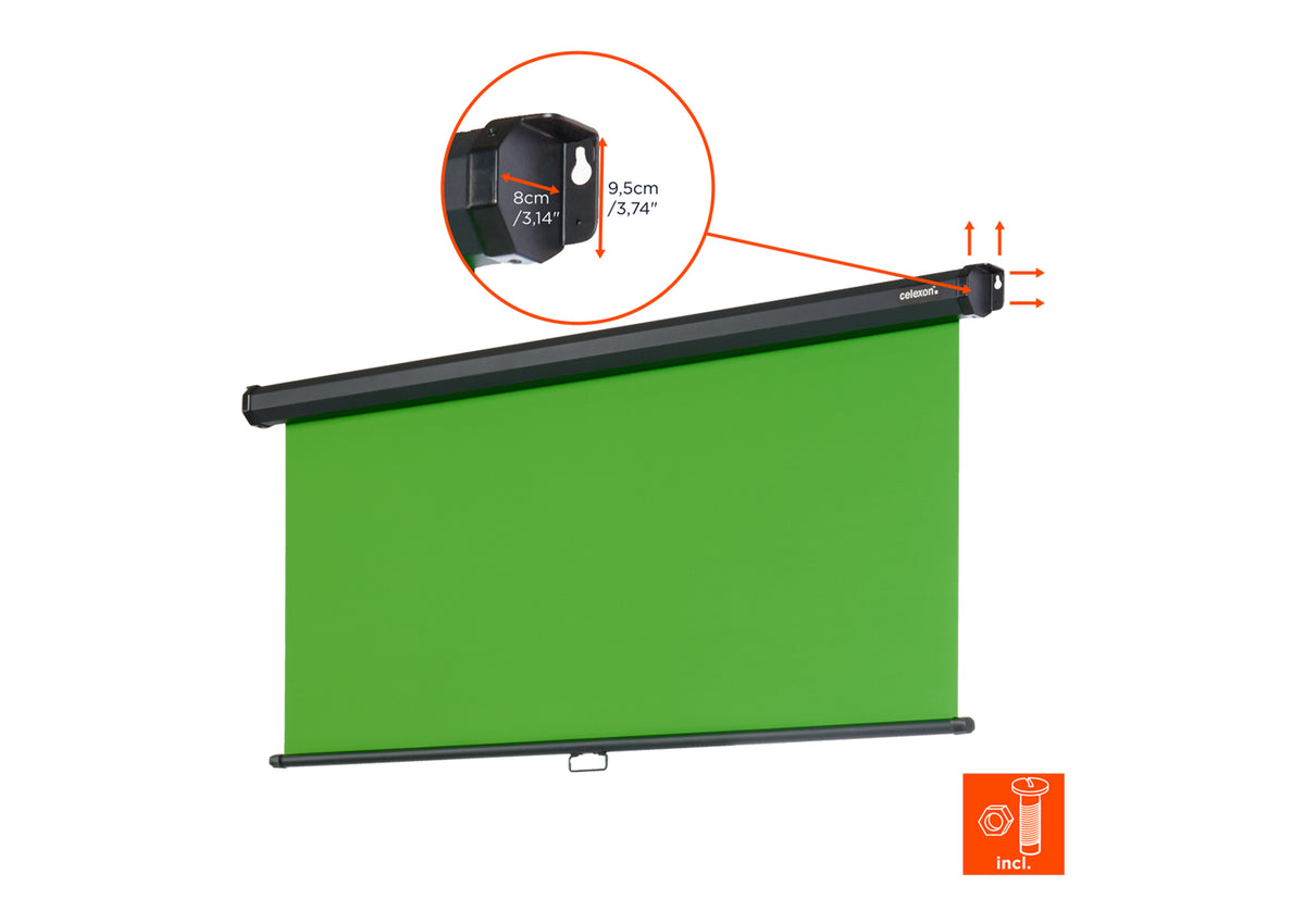 celexon manuell projektorduk Green Screen 200 x 190 cm