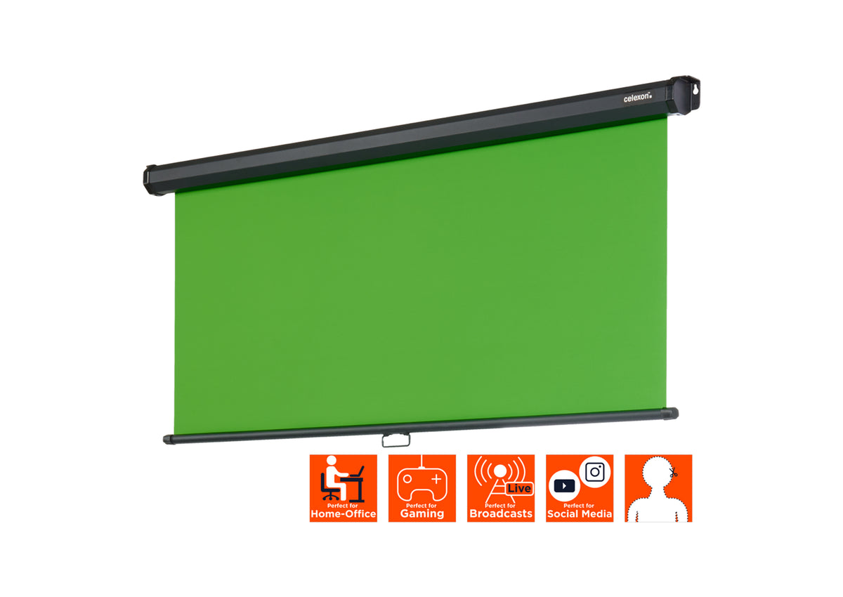 celexon manuell projektorduk Green Screen 200 x 190 cm