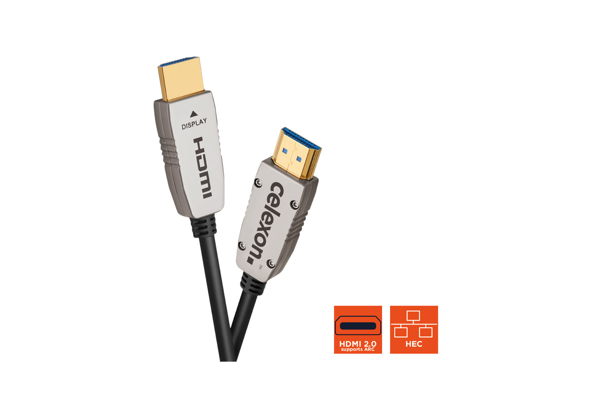 celexon UHD Optical Fibre HDMI 2.0b Aktywny kabel, czarny