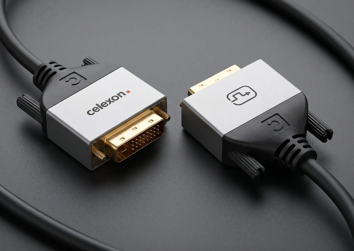 celexon DVI Dual Link Cable - Professional Line in front of a dark background