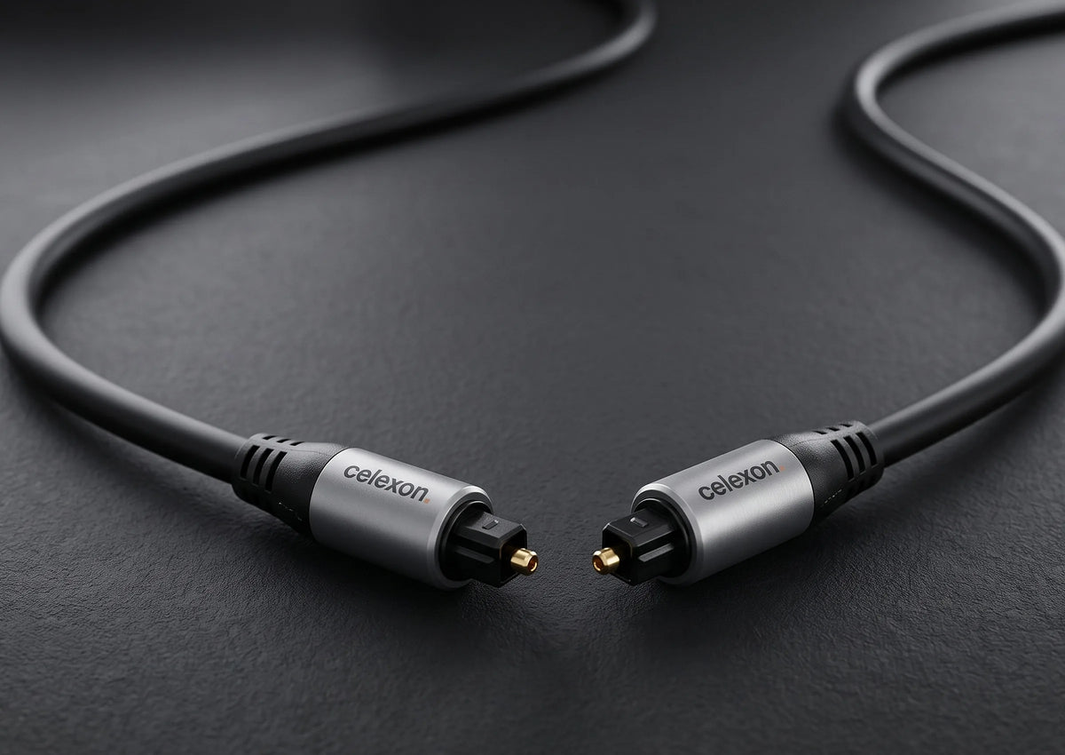celexon Toslink Optical Audio Cable - Professional Line in front of a dark background