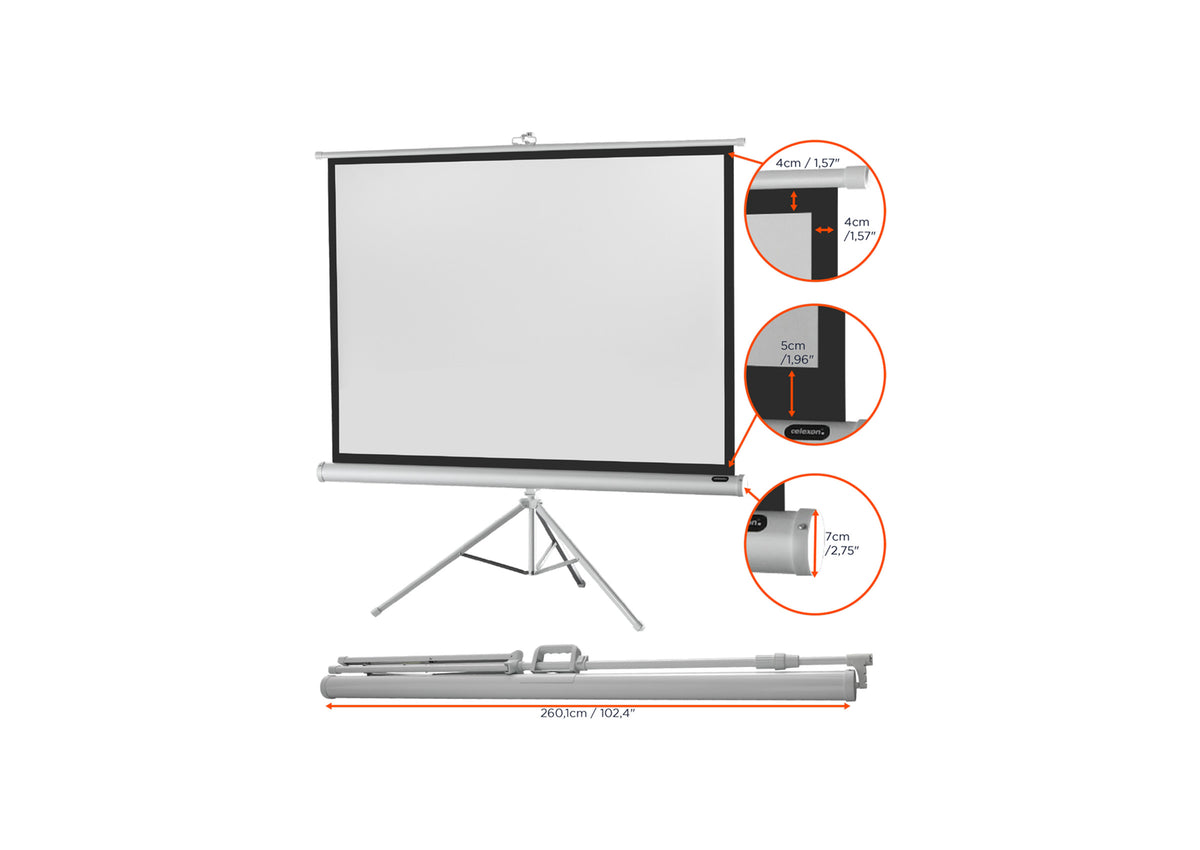 celexon Stativleinwand Economy - White Edition