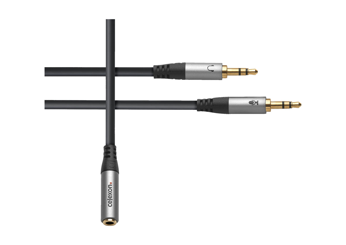 celexon 2x 3,5mm teleplugg till 3,5mm teleplugg  M/F Audioadapter 0,25m - Professional Line