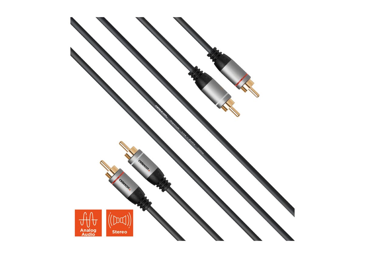 celexon 2x Cinch Stereo Audiokabel - Professional Line