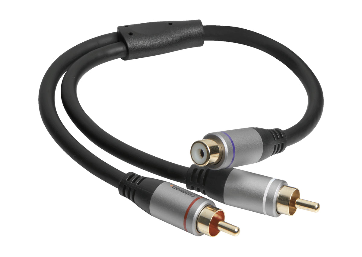 celexon 2x cinch to cinch M/F audio adapter 0.25m - Professional Line arranged in loops