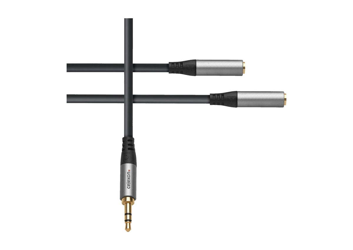 celexon 3,5mm teleplugg till 2x 3,5mm teleplugg M/F ljudadapter 0,25m - Professional Line