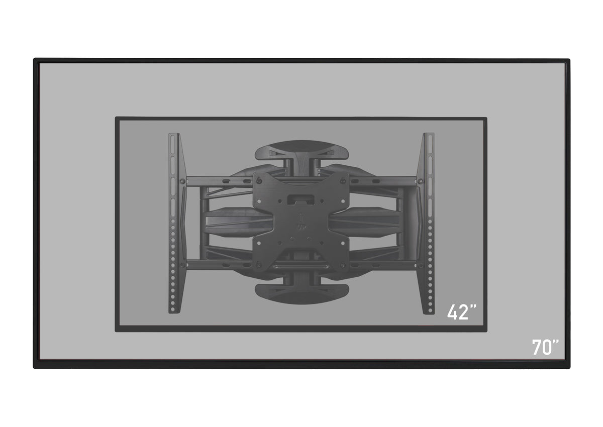 Frontal view of the celexon TV Mount Adjust-SRT70460 with suggested displays 