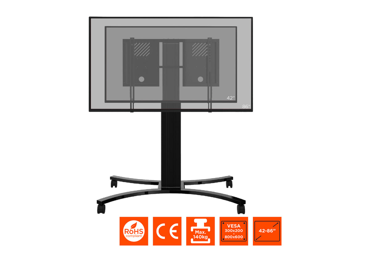 celexon Expert elektrisch höhenverstellbarer Display-Rollwagen Adjust-4286MB