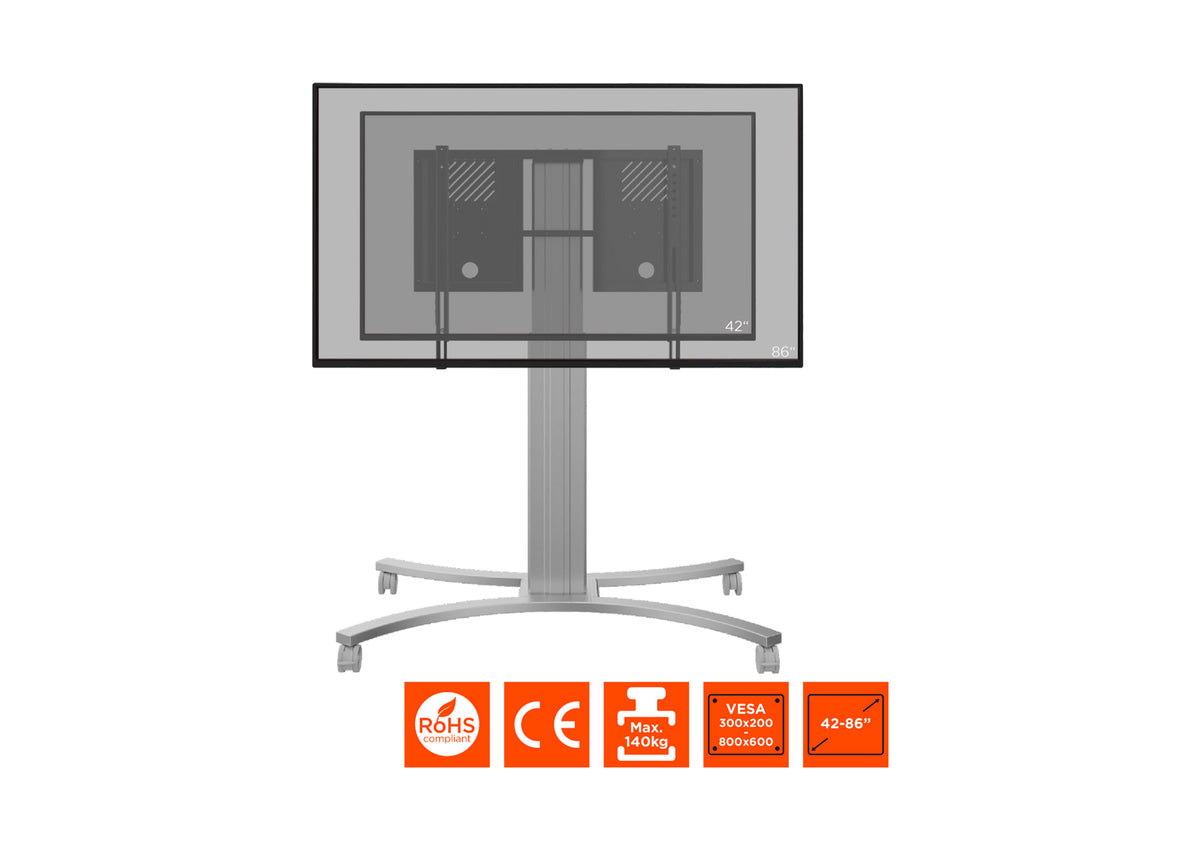 celexon Expert elektrisch höhenverstellbarer Display-Rollwagen Adjust-4286MS