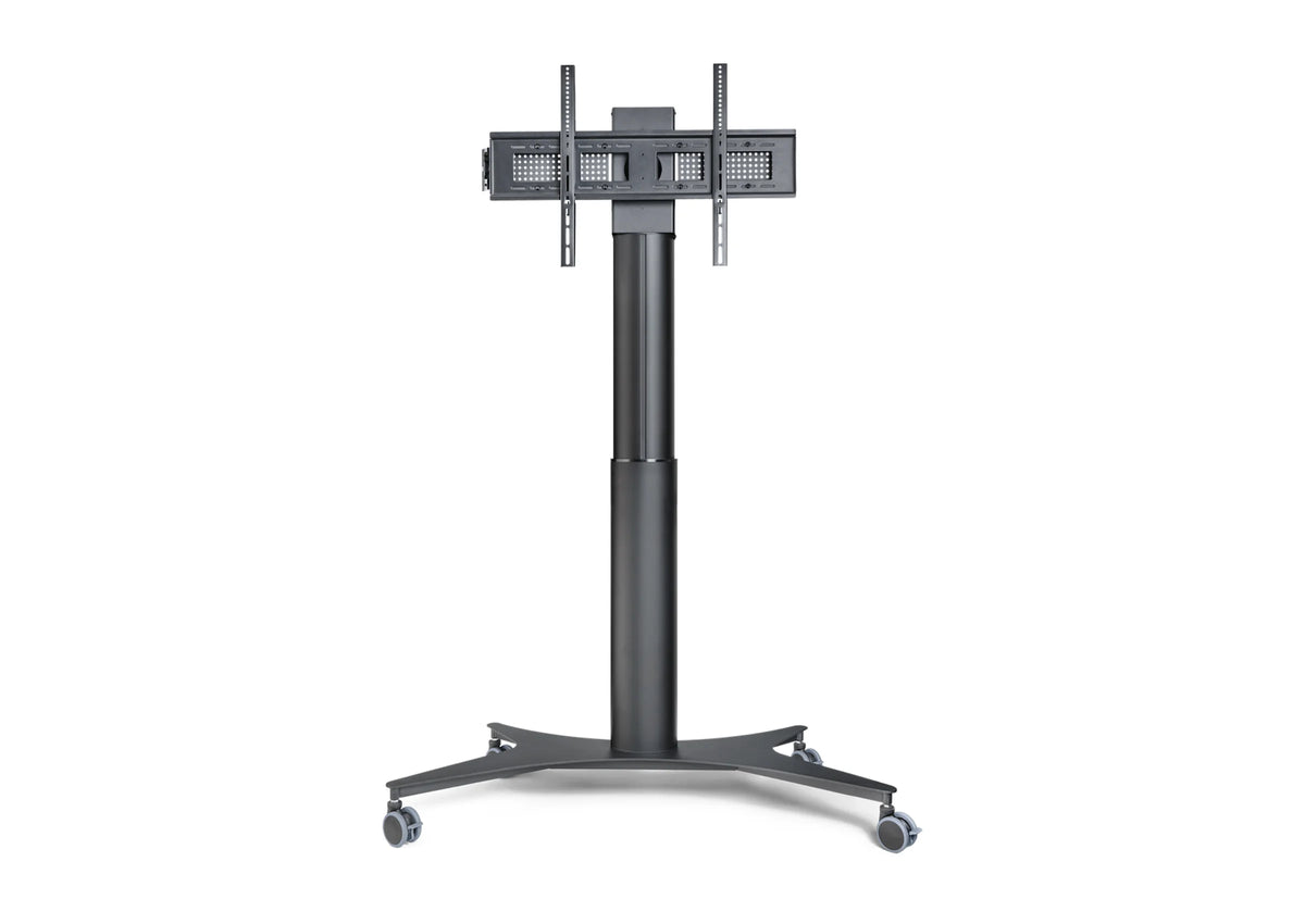 Frontal view of the celexon Expert electric height adjustable display trolley Adjust-42100MB - 70cm