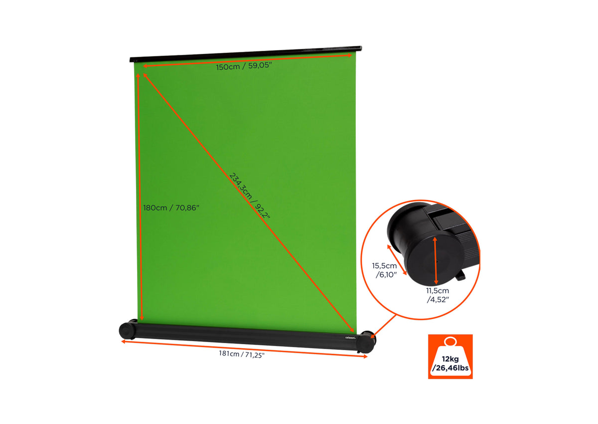 celexon Mobile Chroma Key Green Screen 150 x 180 cm