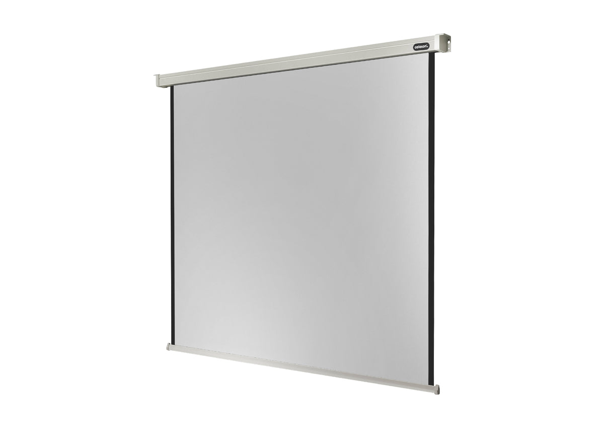 Frontal side view of the celexon Projector Screen Electric Professional without projection