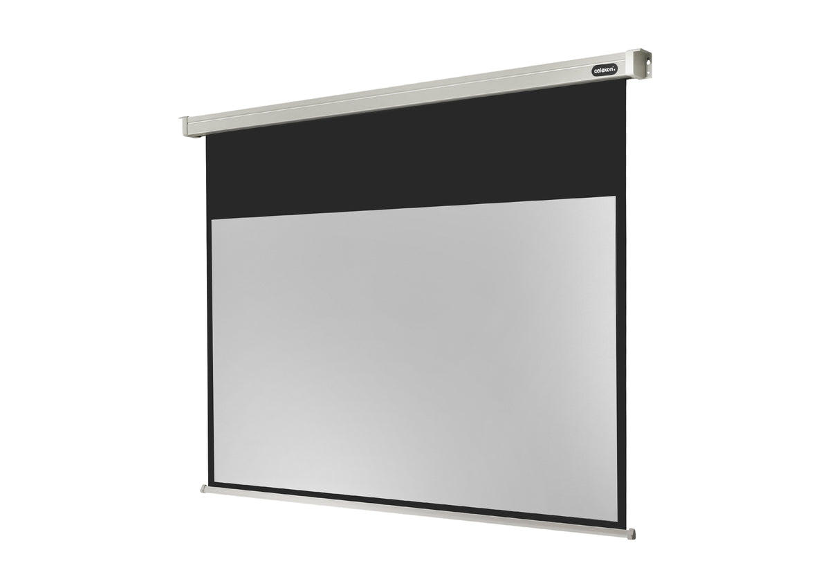 Frontal side view of the celexon Projector Screen Electric Professional without projection