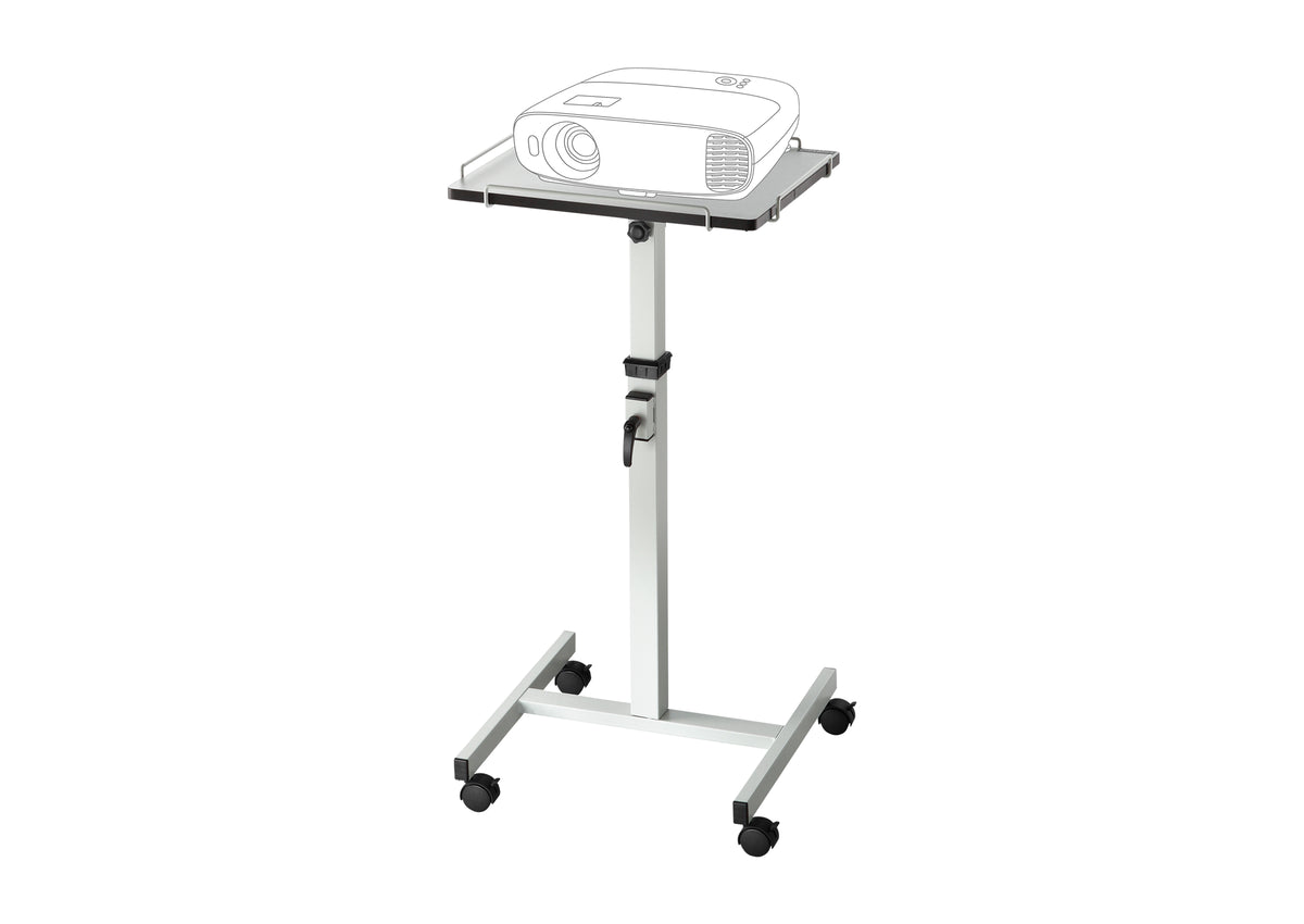 celexon projector table PT2000 in grey with an indicated projector on it