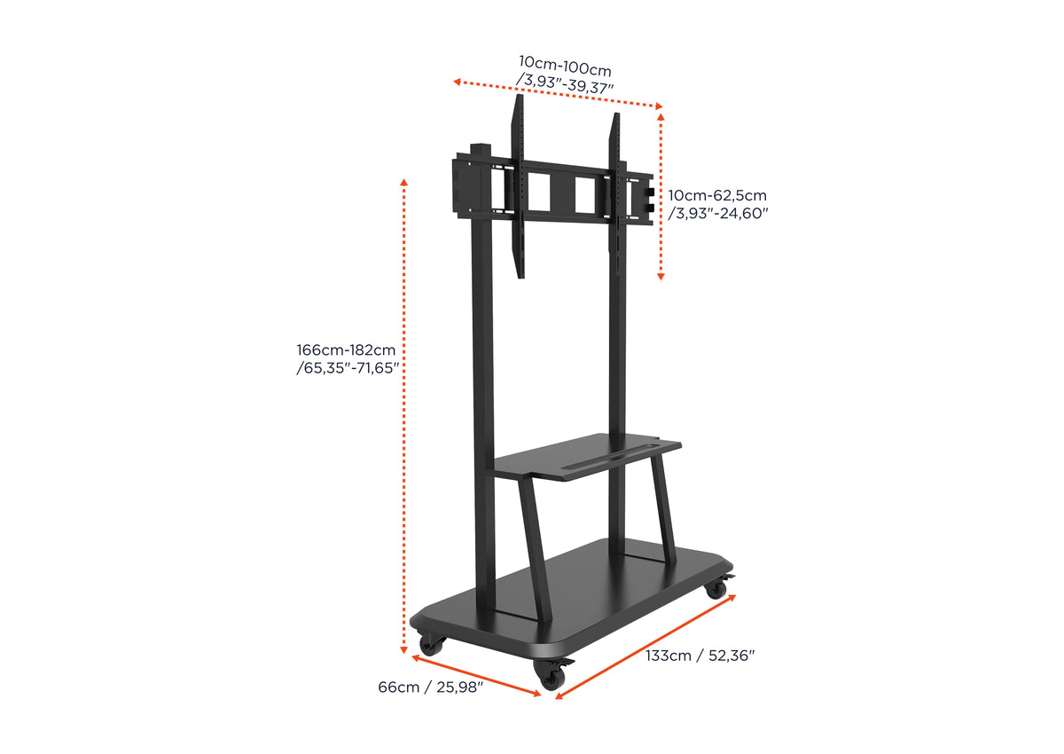 celexon Professional höhenverstellbarer Display Rollwagen Adjust-55120MP