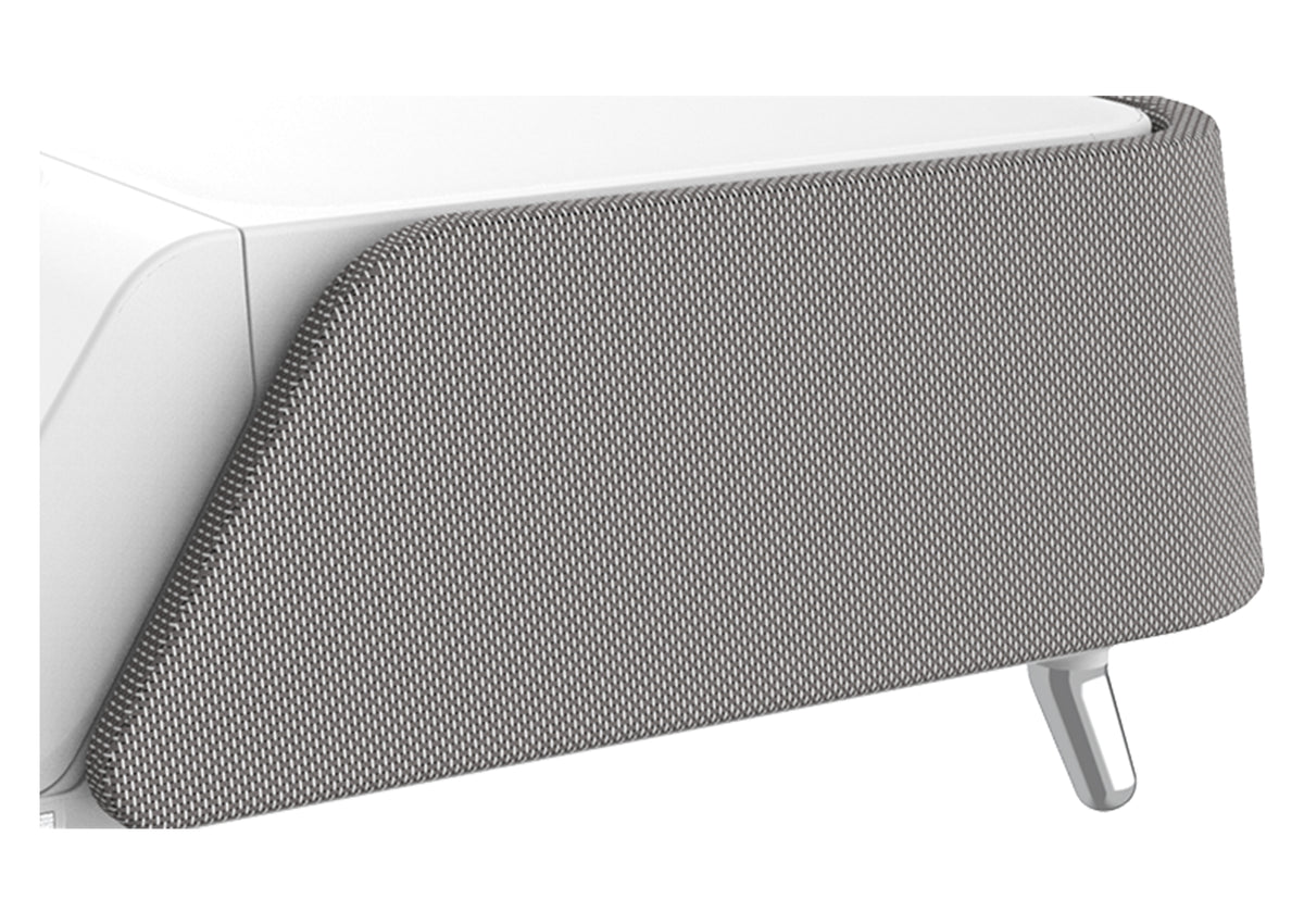 Close-up of the side of the celexon Professional UV Monitor Station ME1730 in grey