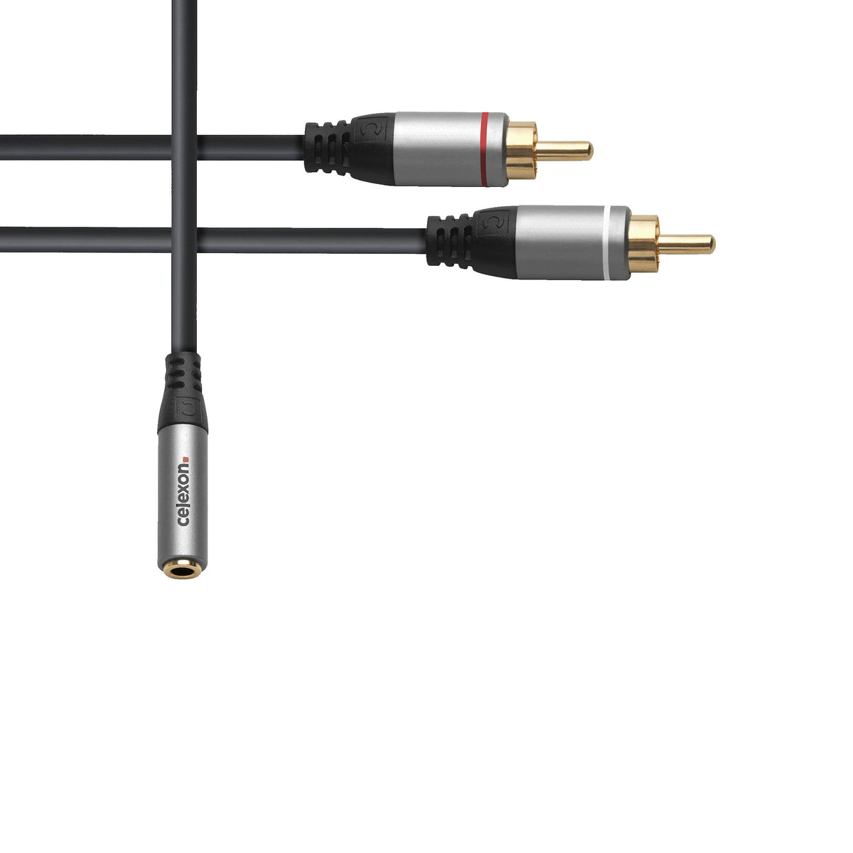 celexon 2x Cinch till  3,5mm teleplugg M/F Audioadapter 0,25m - Professional Line