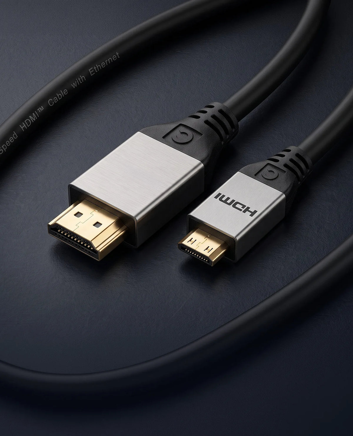 celexon HDMI to Mini HDMI Cable with Ethernet - 2.0a/b 4K - Professional Line in front of a dark background