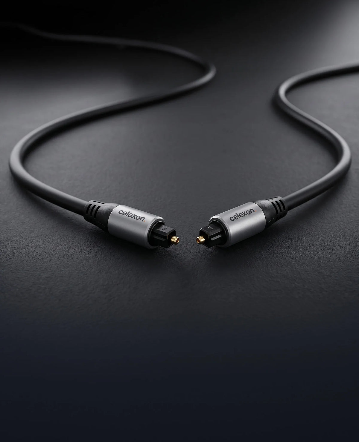celexon Toslink Optical Audio Cable - Professional Line in front of a dark background