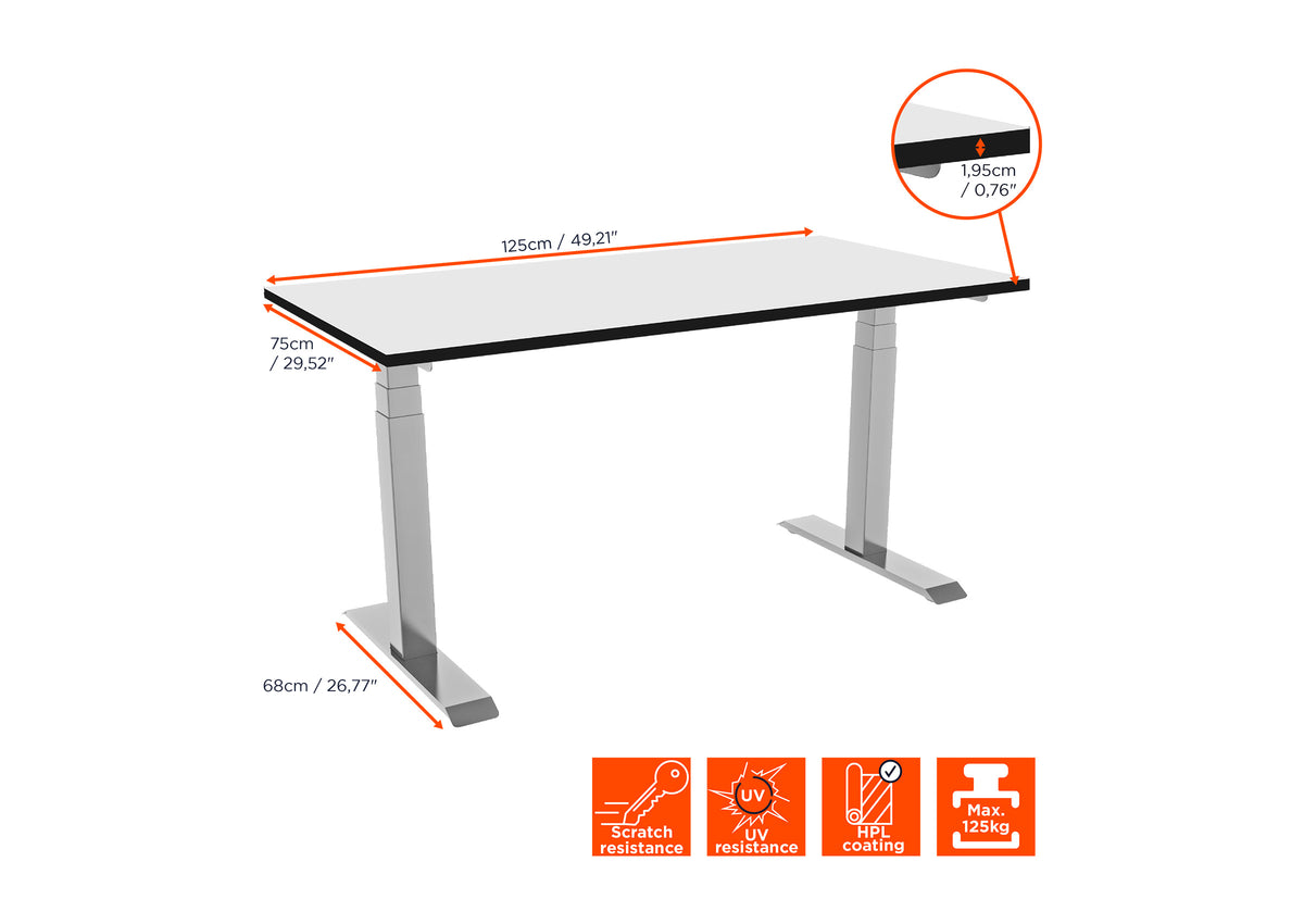 celexon elektrisch höhenverstellbarer Schreibtisch Professional eAdjust-58123 - inkl. Tischplatte
