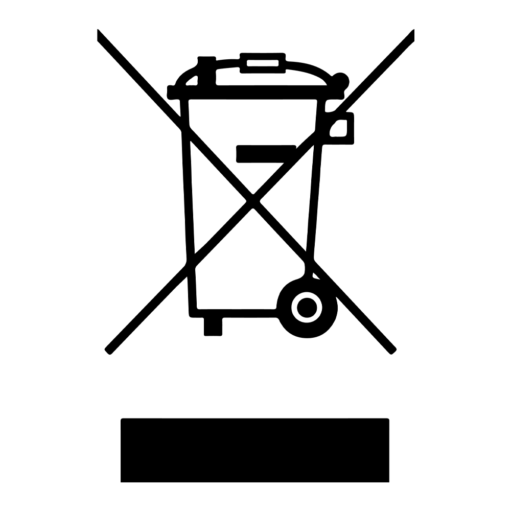 Isolated black icon with a crossed-out trash can