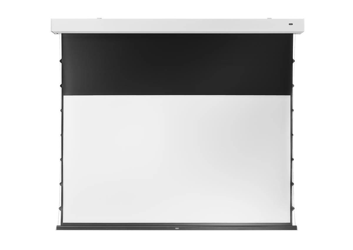 Frontal view of the celexon 4K Pro MWHT Premium Plus Screen Electric Tension without projection
