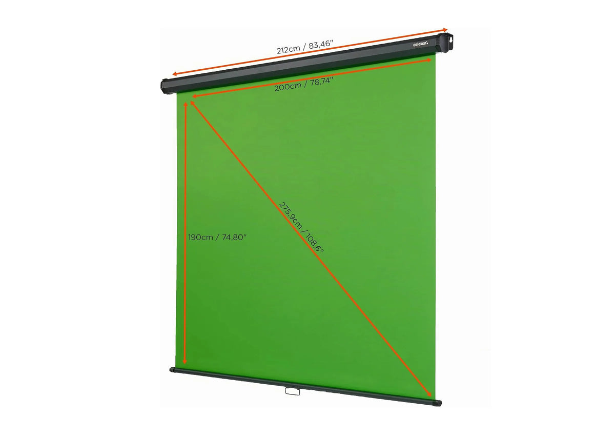 celexon manuell projektorduk Green Screen 200 x 190 cm