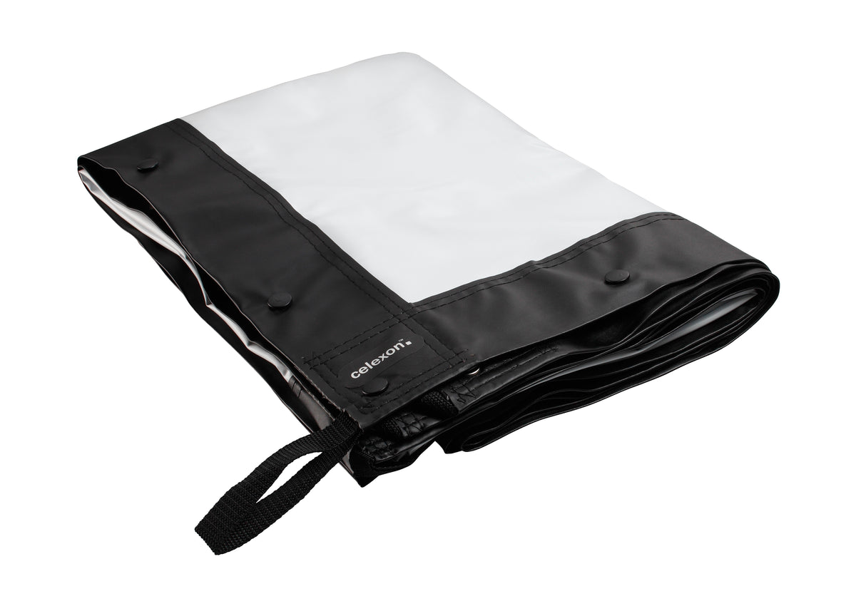 Folded fabric for the celexon Folding Frame Projector Screen Mobile Expert, front projection.